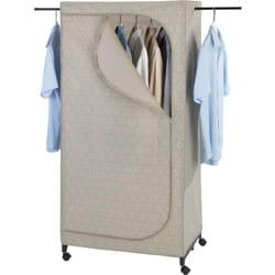 Penderie en tissu Balance Wenko Penderie stable en tissu avec tringles, Structure métallique robuste, Charge 10 kg, Polyester, 75x160x50 cm, Taupe
