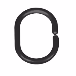WENKO Anneaux pour rideaux de douche noir 12 pièces, Shower curtain ring, Noir, Plastique, 12 pièce(s), 30 mm, 45 mm