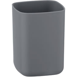 Wenko - Gobelet Salle de Bain Barcelona, Porte Brosse à Dent, Plastique incassable sans bpa, 7x10x7 cm, anthracite
