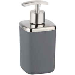 Wenko - Distributeur Savon Liquide Barcelona, Capacité 370 ml, plastique incassable sans bpa, 7x16x7 cm, anthracite