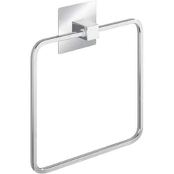 WENKO Porte Serviette salle de bain mural Quadro Anneau porte-serviette fixation sans perçage Turbo-Loc® Acier inox brillant