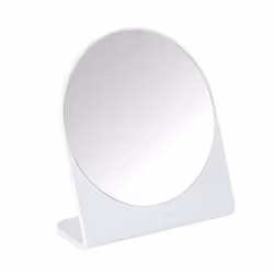 Miroir de salle de bain - WENKO - Marcon - Pied blanc - Ø17cm