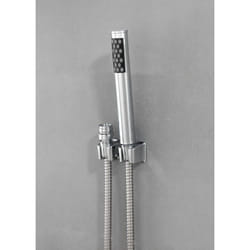 Wenko - Kit douchette pour robinet Duo Avec pommeau et flexible, Crochets muraux pour suspension, Acier Inox - Plastique, 170x2,7x2,7 cm, Brillant