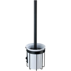 Brosse wc murale Classic Plus, Brosse wc suspendue, Brosse wc silicone noire, acier - plastique, 12x35,5x10,5 cm, noir - blanc - Wenko