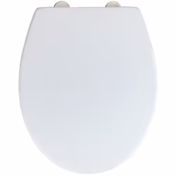 L'abattant WC premium aux finitions haut de gamme Korfu, fabriqué en thermoplastique, a un couvercle de forme ovale classique ...