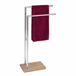 WENKO 23707100 porte-serviettes et anneau porte-serviettes Support de serviette Colonne Marron, Acier satin