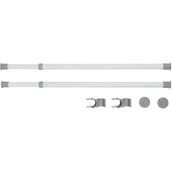 Wenko - Lot de 2 barres porte vêtements télescopique pour série herkules tringle à vêtement extensible, dressing sur mesure, métal blanc, 3 x75-120cm