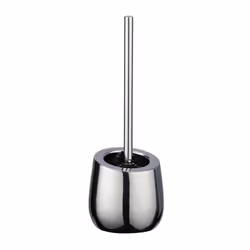 WENKO 23658100, Support et brosse pour toilettes, Noir, Chrome, Vitrocéramique, Plastique, 380 mm, 13,5 cm, 7,5 cm