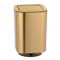 WENKO 24163100 poubelle Carré Plastique PU, Polyvinyl chloride (PVC) Or