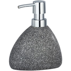Wenko - Distributeur Savon Liquide Pion, Capacité 360 ml, Céramique, 11,5x14,5x9 cm, gris