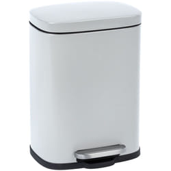 Wenko - Poubelle Leno 5l blanche à pédale Easy Close design métal silencieuse pour salle de bain bureau avec absenkautomatik et sac invisible 21,5 x