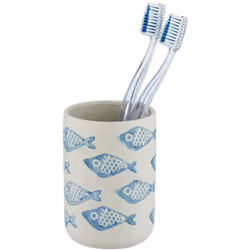 Une tasse de brosse en céramique AQUAMARIN, Wenko vous aidera à organiser confortablement les accessoires de brosse à dents d ...