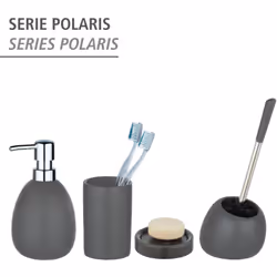 La série d'accessoires de salle de bain Polaris de WENKO se caractérise par des formes modernes, la céramique haut de gamme e ...