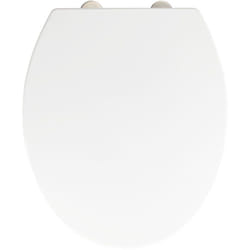 Wenko - Abattant wc avec frein de chute 'easy close' Bironi Premium, fixation inox 'fix clip', Duroplastique, surface antibactérienne, 39x45,5 cm,