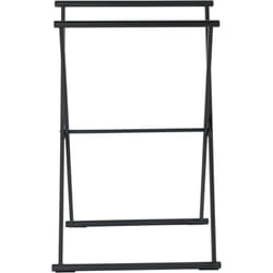 Wenko - Porte-serviettes salle de bain sur pied Lava, Porte Serviette pliable, acier verni , 53,5x80,5x35 cm, noir mat