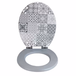 WENKO 23778100 siège de toilette Abattant rigide Panneaux MDF Gris
