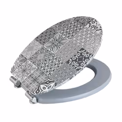 WENKO 23778100 siège de toilette Abattant rigide Panneaux MDF Gris
