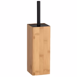 WENKO 23985100, Support et brosse pour toilettes, Noir, Bois, Bambou, Acier, 100 mm, 100 mm