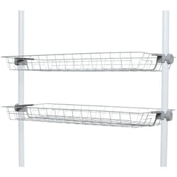 Panier Herkules, pièce détachée pour système de rangement télescopique Herkules, lot de 2, métal, 94x8x38 cm, blanc - Wenko