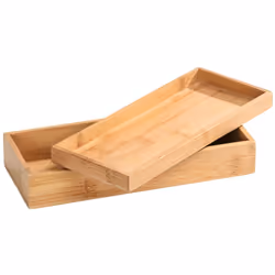 WENKO 23917100, Boîte de rangement, Bambou, Rectangulaire, Bambou, Monochromatique, Intérieure