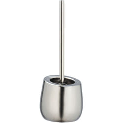 Porte Brosse wc céramique Badi, Brosse wc silicone noire avec tête de brosse wc en silicone ø de 7,5 cm, anti-adhésive, Céramique, ø 13,5 x 38 cm,