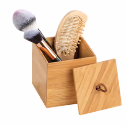 WENKO 23922100 Boîte de rangement Carré Bambou