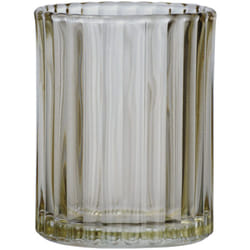 Wenko - Support Brosse à dent Vetro, Gobelet salle de bain, Porte Brosse à dent en verre à relief, Verre, 7,5x10x7,5 cm, marron transparent