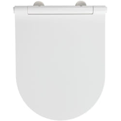 Wenko - Abattant wc Nuoro blanc Duroplast Easy Close 36 x 46 cm abattant wc antibactérien frein de chute design déclipsable inox extra plat avec