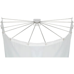 Wenko - Barre de douche inox support de douche 12 bras 180 cm blanc en acier inoxydable pour rideau de douche extensible facile à installer et à