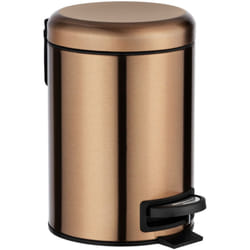Wenko - Poubelle à pédale Salle de bain modèle Leman, poubelle salle de bain, poubelle wc, collecteur de déchet bureau, Contenance 3l, Coloris cuivre