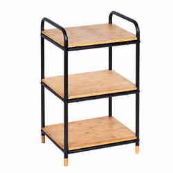 WENKO Regal Loft, Étagère à échelle, Autonome, Bambou, Métal, Bambou, Noir, Universel, 15 kg