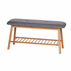 WENKO 62217100, 1 personne(s), Siège rembourré, Gris, Polyester, Bois, Bambou
