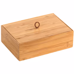 WENKO 23924100, Boîte de rangement, Bambou, Rectangulaire, Bambou, Monochromatique, Intérieure