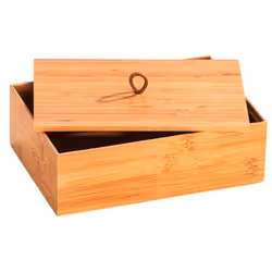 WENKO 23924100 Boîte de rangement Rectangulaire Bambou