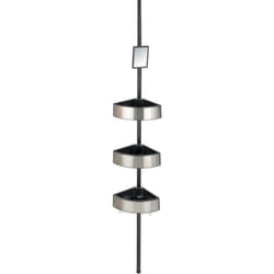 Etagère Salle de Bain télescopique Premium WENKO, 3 Paniers de Douche profonds, Sans perçage, Réglable en hauteur, Miroir et crochets, Alu-Plastique,