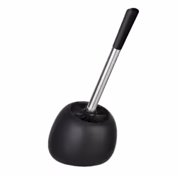 WENKO 24015100, Support et brosse pour toilettes, Noir, Vitrocéramique, 150 mm, 145 mm, 300 mm