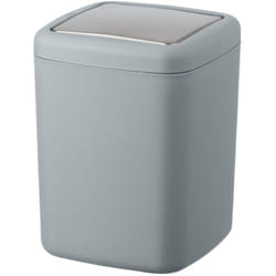 Wenko - Mini Poubelle Salle de Bain Barcelona, Poubelle à Couvercle Basculant, Capacité 3L, Plastique incassable sans bpa, 15x20x15 cm, Gris