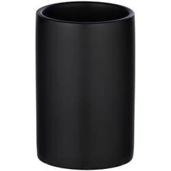 Porte Brosse à dent céramique Polaris, Gobelet Salle de Bain, Céramique, ø 7x11 cm, noir mat - Wenko