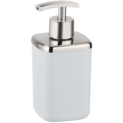 Wenko - Distributeur Savon Liquide Barcelona, Capacité 370 ml, plastique incassable sans bpa, 7x16x7 cm, blanc