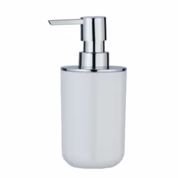 WENKO Distributeur Savon Liquide Posa Capacité 330 ml Plastique 7x165x8 cm Blanc/Chromé