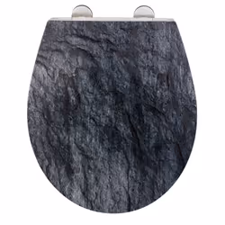 WENKO 25215100, Allongé, Abattant rigide, Noir, Duroplast, 380 mm, 445 mm
