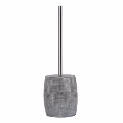 WENKO 24206100, Support et brosse pour toilettes, Chrome, Blanc, Polyrésine, Acier inoxydable, 370 mm, 11,3 cm