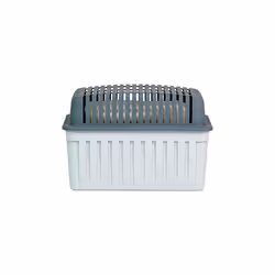 WENKO Déshumidificateur dAir Absorbeur dHumidité Anti Odeurs Anti Moisissures Inclus 1 Recharge de 1kg 23 x 15 x 15 cm Gris