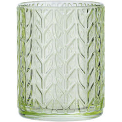 Wenko - Support Brosse à dent Vetro, Gobelet salle de bain, Porte Brosse à dent en verre à relief, Verre, 7,5x10x7,5 cm, vert transparent