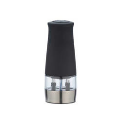 Wenko - Moulin sel et poivre électrique 2en1 lumière led, salière et poivrière électrique, deux compartiments, broyeur en céramique, acier