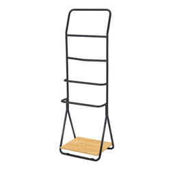 WENKO 24151100 porte-serviettes et anneau porte-serviettes Support de serviette Colonne Bambou, Noir