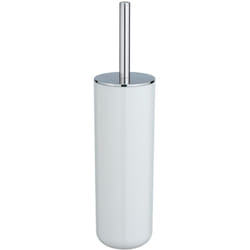 Brosse wc Posa, Design fermé, Brosse wc noire, Plastique, ø 7,5x37 cm, Blanc - Chromé - Wenko