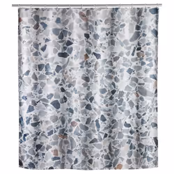 Rideau de douche - WENKO - Terrazzo - 180x200 cm - Hydrofuge - Polyester lavable en machine