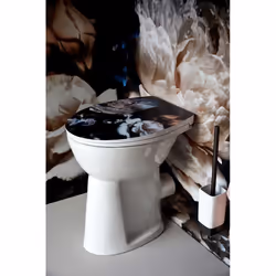 WENKO Peony Abattant rigide Duroplast Multicolore, Blanc
