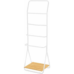 WENKO 24150100 porte-serviettes et anneau porte-serviettes Support de serviette Colonne Bambou, Blanc